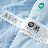 Cozy Bliss Cooling Comforter Seersucker Plaid King Size, Q-Max 0.45 Lightweight Cooling Blanket, Breathable Silk Smooth Summer Bedding Quilt for Hot Sleepers Night Sweats Blue Cozy Bliss