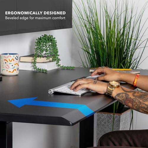 Mount-It! 72" Dual Motor Standing Desk – Large Electric Height Adjustable Executive Sit Stand Desk with Memory Presets, Black Frame & Black Top Mount-It!