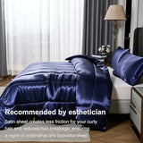 Satin Comforter Set King Silk Like Silky Bedding Set Luxury Hotel Silky Bed Home Deocr Navy Blue Soft Down Comforter Silky Quilt Set Bedding_Dreamer