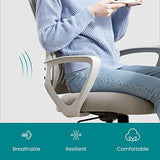 Office Chair, Mid Back Computer Ergonomic Mesh Desk with Larger Seat, Executive Height Adjustable Swivel Task with Lumbar Support and Armrests for Women Adults SMUGDESK