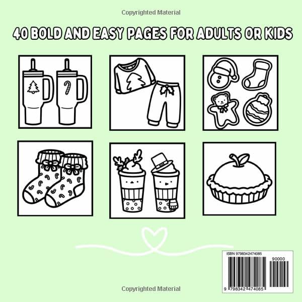 Cozy Holidays: Christmas Inspired Bold and Easy Coloring Book for Adults or Kids (Bold and Easy Coloring Books) WoodArtSupply