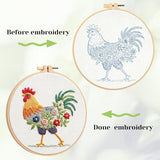 ZCXETP Rooster Beginners Embroidery Kits, Needlepoint Kits for Beginners, Embroidery Kit for Beginner, Cross Stitch Kit Suitable for Learning Basic Embroidery Techniques