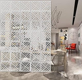 BMIDRUT White Hanging Room Divider,12 Pieces Wood-Plastic DIY Panel Screens Partition Wall Dividers Room Decoration with All Accessories 11.4x11.4 Inch BMIDRUT