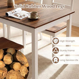 Giantex 7-Piece Dining Table Set for 6, Rectangular 60-inches Kitchen Table and 6 Dining Chairs with Rubber Wood Legs, Protective Foot Pads, Farmhouse Dinette Set for Dining Room, Restaurant (Brown) Giantex