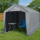 Outvita Outdoor Portable Storage Shed Tent, 8x12 ft Waterproof Carport with Roll-Up Zipper Door and Durable Galvanized Steel Frame, Ideal for Motorcycle, GTV, Bike, Wood Tool Lawn Mower Storage Outvita