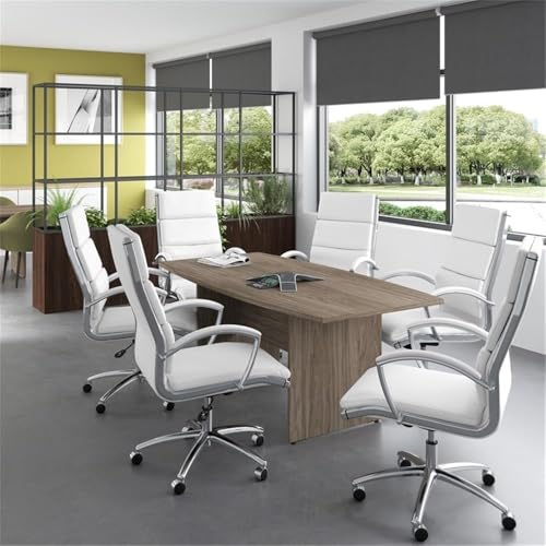 Pemberly Row 72W Boat Shaped Conference Table in Hickory - Engineered Wood Pemberly Row