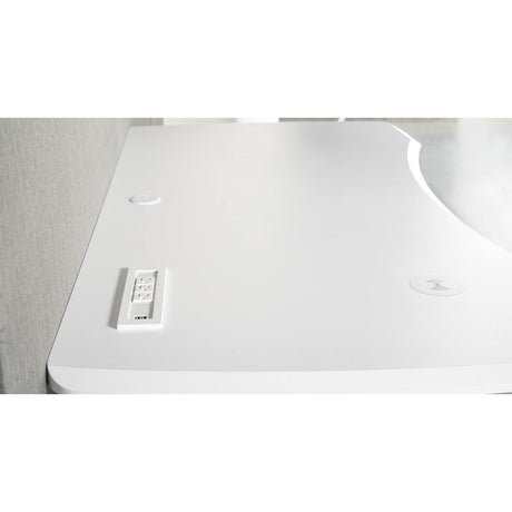WorkPro® Electric Height-Adjustable Standing Desk with Wireless Charging, 60", White WorkPro