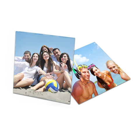 MR.R 2 piece 8'' Sublimation Blanks Glossy Glass Photo Frame,No Edge,Single Hole Picture Frame for Heat Transfer Printing MR.R