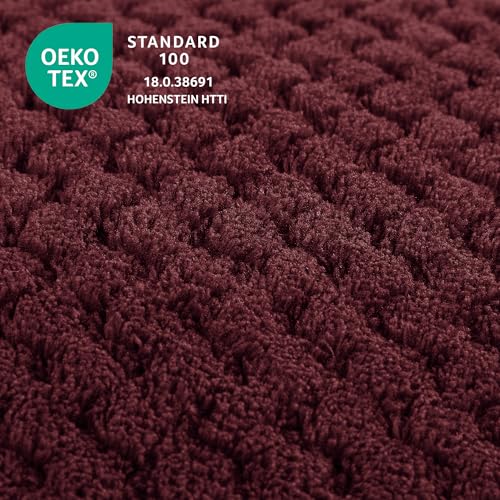 MCombo 57" Power Loveseat Recliner, Electric Reclining Loveseat Sofa with Heat and Vibration, Cupholders, USB Charge Ports for Living Room 6314 (Burgundy, Loveseat)