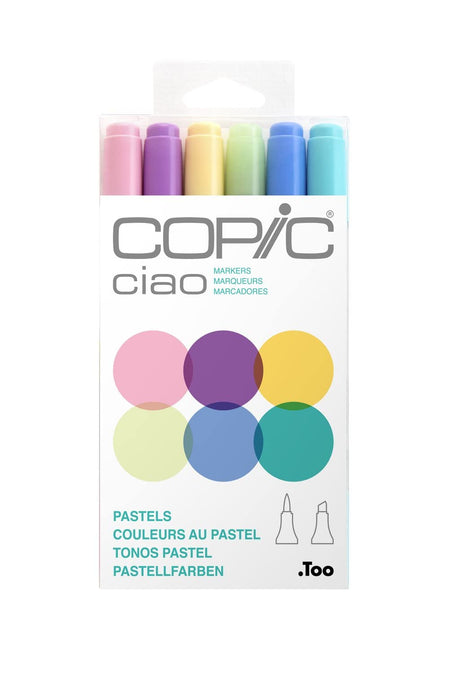 Copic Ciao, Alcohol Markers, 6pc Set, Pastels Copic