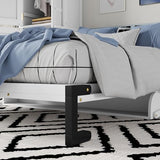 RuiSiSi Queen Size Murphy Bed with Wardrobe, Space-Saving Hidden Wall Bed Frame with Desk and Gas Struts, Wood Murphy Cabinet Bed with Charging Station, No Box Spring Needed, Easy Assembly, White RuiSiSi
