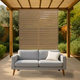 Metal Privacy Screen Outdoor, 72" h×47" w Balcony Patio Privacy Screen, Freestanding Privacy Fence, Decorative Panel, Patio Room Divider for Garden, Balcony, Deck Garvee