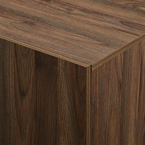 Walker Edison Liss Contemporary 4-Door Minimalist Sideboard, 70 Inch, Dark Walnut Walker Edison