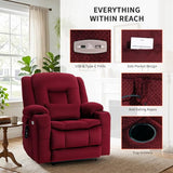 EONIX Lay Flat Power Lift Recliner Chair with Heat and Massage, Dual Motor Electric Lift Chair for Elderly for Postoperative Recovery, 400lbs Heavy Duty, Cup Holders, Lumbar Pillow, Burgundy
