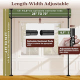 Goovilla Room Divider for Room Separation, Tension Curtain Rods No Drilling, 4-10ft(H) 28-70inch(W) Adjustable Temporary Privacy Wall Divider, Heavy Duty Freestanding Space Partition Separator, Black Goovilla