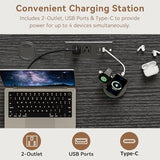 Farmhouse L Shaped Executive Desk with 4 Drawers, Home Office Desk with Hidden Under-Desk Storage Shelf and Charging Station, File Cabinet Storage, Wood Corner Computer Desk for Work(White+Black) Jocoevol