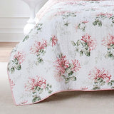 Laura Ashley - Twin Quilt Set, Soft Cotton Bedding with Reversible Design, Lightweight Bedding for Year Round Comfort, 2 Piece Bed Set with Matching Pillowcase (Honeysuckle Pink) Laura Ashley