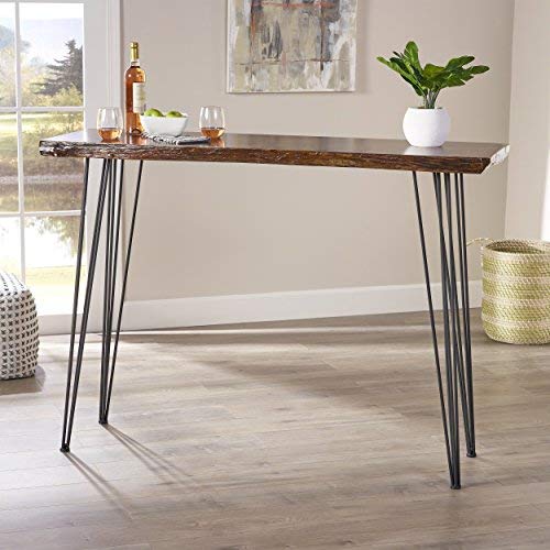 Chana Industrial Faux Live Edge Rectangular Bar Table by Christopher Knight Home - WoodArtSupply