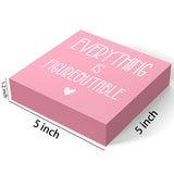 mmiishe Everything Is Figureoutable Wooden Box Sign Decorative Inspirational Farmhouse Wood Box Sign Home Office Decor Motivational Gift Rustic Square Desk Decor Sign for Shelf Pink mmiishe