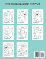 Learn Latvian - 70 Animals in Latvian Coloring Book (Picture Dictionary): Color and Learn Names of Animals in Latvian (with English Translation) Majosta