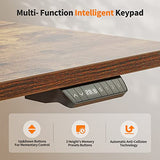 Cubiker Standing Desk 48 x 24 Inch, Stand up Height Adjustable Desk, Home Office Electric Table, Sit Stand Desk with Splice Board, Black Frame & Rustic Brown Desktop Cubiker