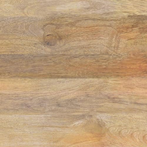 SIMPLIHOME Rayburn Drum Coffee Table - 38 inch Wide Solid Mango Wood Round Living Room Table in Natural, Modern Industrial Center Table for Family Room with Black Metal Legs and Large Surface SIMPLIHOME