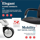 La-Z-Boy Sonata Executive Mid-Back Office Chair, Button-Tufted Seat and Back, Double-Layer Cushion, Padded Armrests, Ergonomic Computer DeskChair, Swivel Metal Base, Bonded Leather, Black/Chrome La-Z-Boy