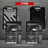STOPBOX Gun Safe Alternative - Tactical Handgun Storage, Instant Access Portable Gun Case, TSA Compliant Gun Lock Box for Quick Handgun Access| FLAG CAMO + BLACK (2 Pack) | Compact Only STOP BOX