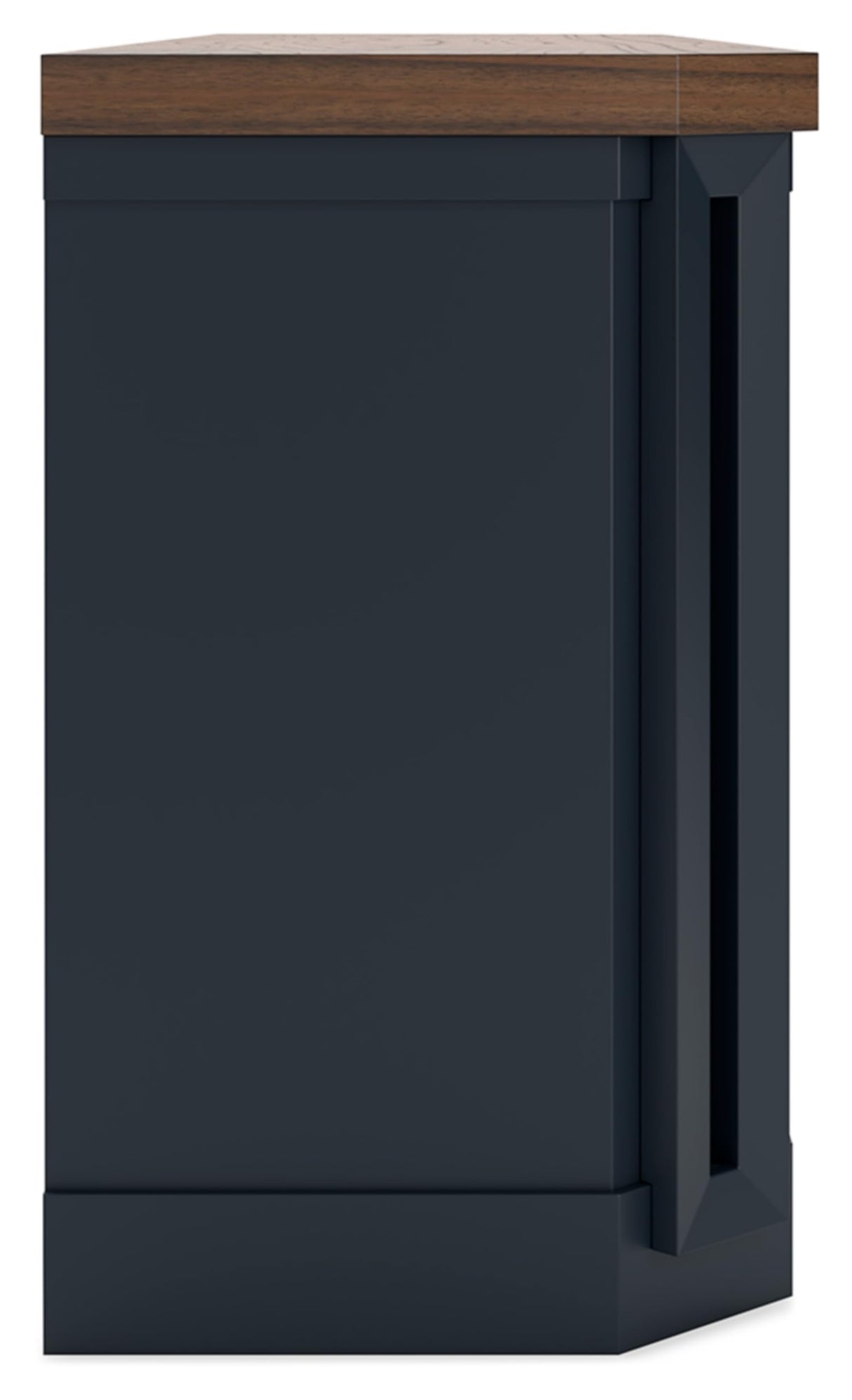 Signature Design by Ashley Landocken Contemporary 83" TV Stand for TVs up to 95" with Fireplace Option, 2 Cabinets, 2 Doors, 2 Adjustable Shelves, Open Cubbies and Cord Openings, Dark Brown & Blue Signature Design by Ashley