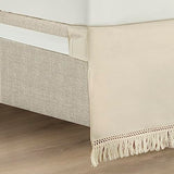 Lush Decor Boho Fringe 15-Inch Tailored Drop Easy Fit Bed Skirt Queen Size Single 60" W x 80" L +15" Neutral - Queen Bed Skirt - Wrap Around Bed Skirt Lush Decor