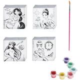 Disney Princess Color Your Own Canvas (4" x 4") - Customizable, Fun & Inspiring Artwork for Kids and Creativity Enthusiasts - 1 Set Amscan