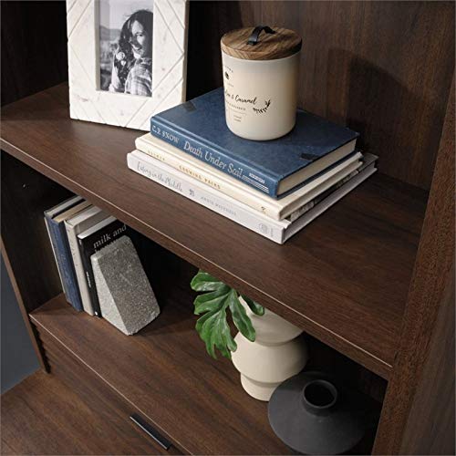 Sauder Englewood Engineered Wood Library Hutch in Spiced Mahogany Sauder