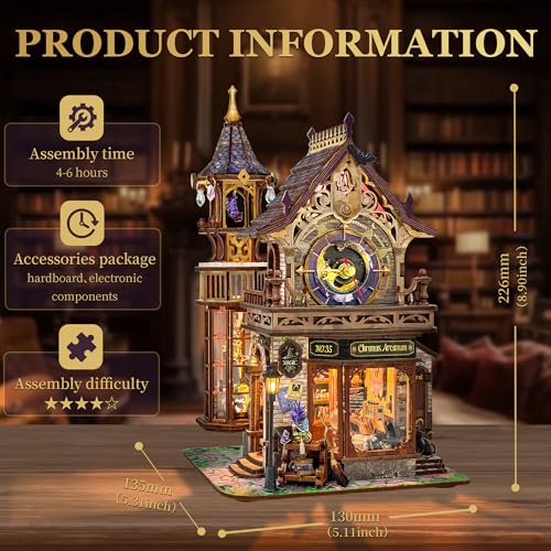 DIY Miniature House Kit, Book Nook Mini House Bookshelf Decor 3D Wooden Puzzle for Adults, Birthday Gift for Family, Friends - Time Magic Club