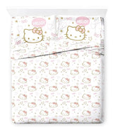 Jay Franco Sheet Set with Fitted, Flat Sheets & Pillow Cover - Ultra-Soft Bedding with Pillowcase for Room Decor, Pink - Hello Kitty, 4 Piece Full Jay Franco