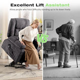 BOSMILLER Power Lift Recliner Chair with Massage and Heat for Elderly,Electric Lift Chair with USB Charging Runction and Side Pockets, Suitable for Living Rooms and bedrooms,Grey