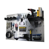 Pegboard Organizer Wall Control 4 ft. Metal Pegboard Standard Tool Storage Kit with Galvanized Toolboard and Black Accessories Wall Control