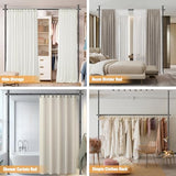 AKTOP Room Divider Curtain Rod, No Drilling Privacy Room Separator for Space Partition, 4-10.5ft(H) 29-73”(W) Adjustable Heavy Duty Floor to Ceiling Wall Divider Tension Rod for Room Separation, Black AKTOP