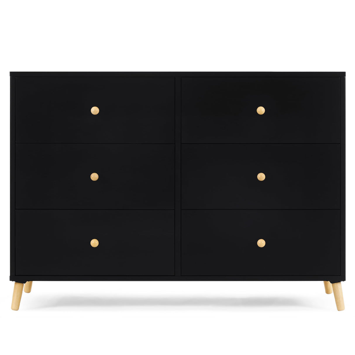 Delta Children Essex 6 Drawer Dresser, Black/Natural Delta Children