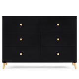Delta Children Essex 6 Drawer Dresser, Black/Natural Delta Children