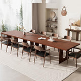 IDEALHOUSE 71" Long Dining Table for 6-10 People - Farmhouse Kitchen Table with Extra Thick Tabletop & Heavy-Duty Metal Legs, Sturdy Rectangular Table for Dining Room, Conference Room, Office, Walnut IDEALHOUSE