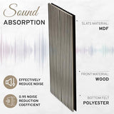 DOGBERRY 2 Pack Acoustic Wood Wall Panels, Decorative Soundproof Panels for Walls and Ceiling,n, 3D Slat Wood Wall Panels (94.49” x 25.4” Total Coverage, Drift Wood) DOGBERRY
