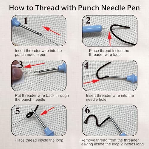 Nuberlic Punch Needle Kit for Beginners Cute Bee Pattern DIY Hoop Embroidery Punch Needle Starter Craft Set with Pre-Printed Fabric, Yarn, Frame & Tools Step-by-Step Introduction