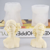 2 Pack Braid Girl Shape Portrait Candle Resin Mold - Resin Casting Silicone Molds for Home Decor & Candle Making Wave Spiral Mold ESEDAGE