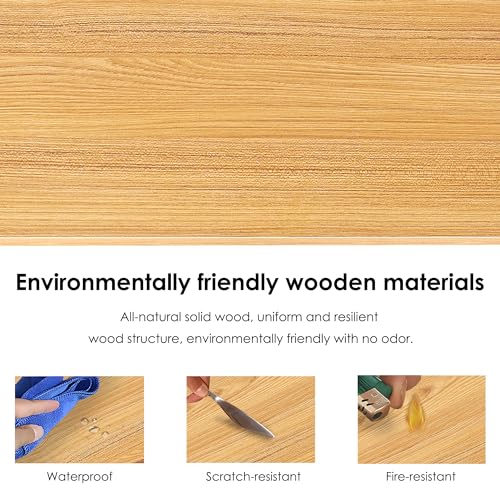 Need Wall Mounted Desk - Heavy Duty Folding Work Table Length 36" Width 20"/Small Space Hanging Desk Perfect Addition to Home/Office/Kitchen & Dining Room Teak&White AC15-9050TW-ND Need