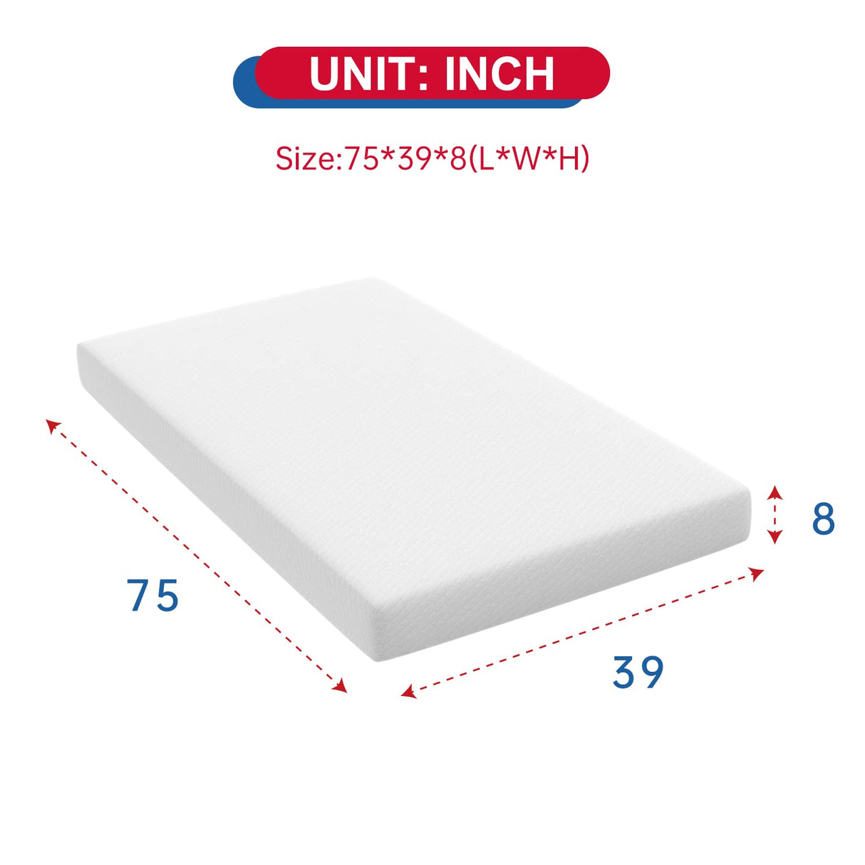 BestMassage Twin Mattress, 8 inch Gel Memory Foam Mattress Queen Size for Cool Sleep & Pressure Relief, Medium Firm Mattresses CertiPUR-US Certified/Bed-in-a-Box/Pressure Relieving,Twin Size BestMassage