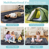 Giantex Japanese Floor Mattress, 4 Inch Futon Mattress with Washable Cover & Storage Bag, Foldable Roll up Mattress Tatami Mat, Portable Sleeping Pad for Camping, Dormitory, Black, King Giantex