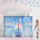 Hahafelt Loft Bed Tent Curtain Set for Low Twin,Bunk Bed Curtains Princess Play Tent Winter Party Decoration for Indoor & Outdoor Play Hahafelt