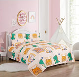 Comfy Deal Hight Thread Count Super Soft Microfiber Kid Breathable Bed Sheet Set with Pillowcase, Flat and Fitted Sheet (Twin, Dinosaurs, Rabbit & Teddy Bear) Comfy Deal