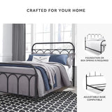 Signature Design by Ashley Nashburg Industrial Farmhouse Metal Bed, Full, Matte Black Signature Design by Ashley