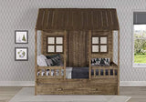 Donco Kids Twin Front Porch Low Loft w/Twin Trundle Bed, Rustic Driftwood Donco Kids
